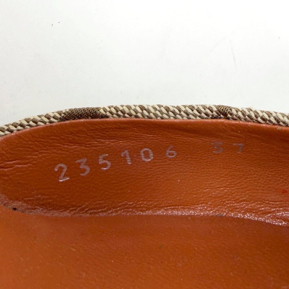 Gucci Horsebit Mules GG Canvas Leather Bamboo Heels Size 37 Italy - Picture 5 of 7